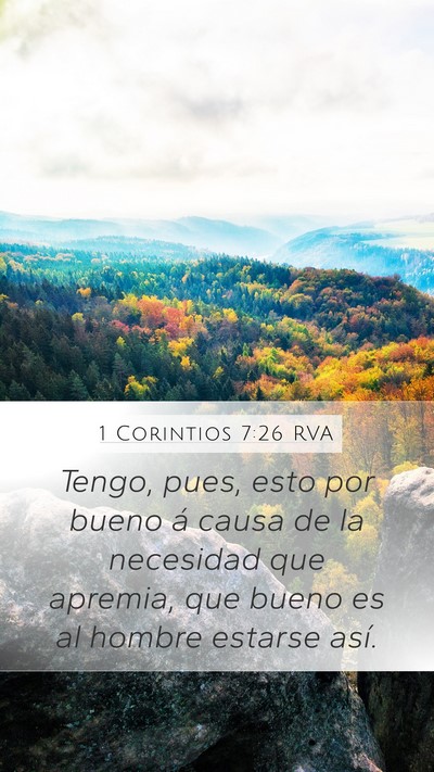 1 Corintios 7:26 RVA Bible Verse Image