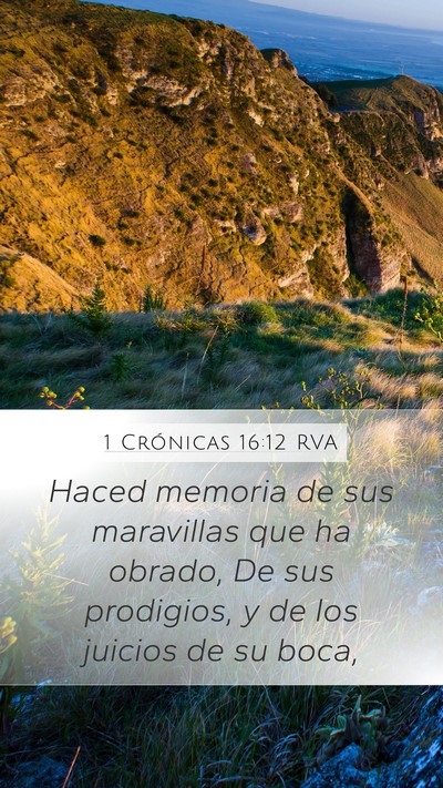 1 Crónicas 16:12 RVA Bible Verse Image
