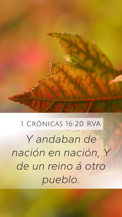 1 Crónicas 16:20 RVA Mobile Phone Wallpaper - Y andaban de nación en nación, Y de un reino á - Mobile Bible Verse Wallpaper