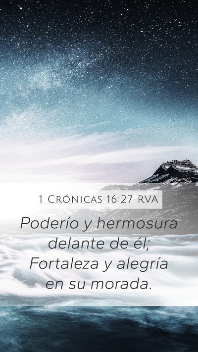 1 Crónicas 16:27 RVA Bible Verse Image