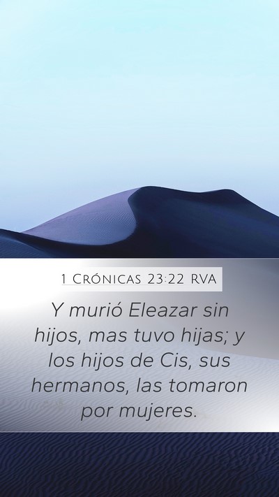 1 Crónicas 23:22 RVA Bible Verse Image