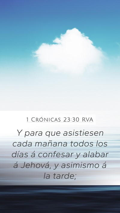 1 Crónicas 23:30 RVA Bible Verse Image