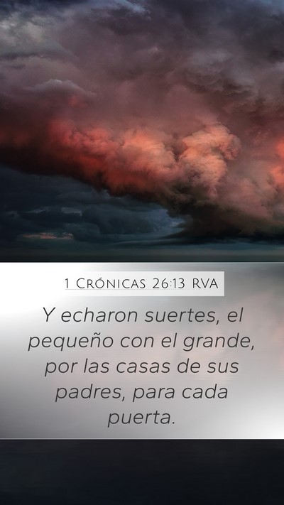 1 Crónicas 26:13 RVA Bible Verse Image