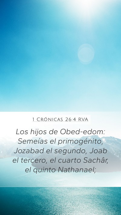 1 Crónicas 26:4 RVA Bible Verse Image