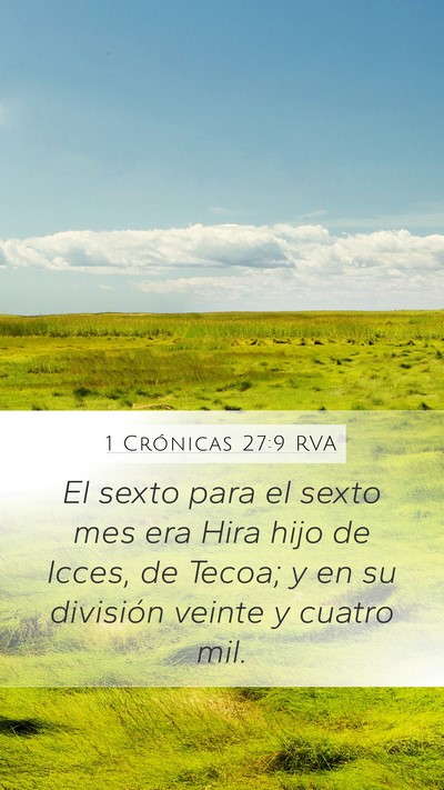 1 Crónicas 27:9 RVA Bible Verse Image
