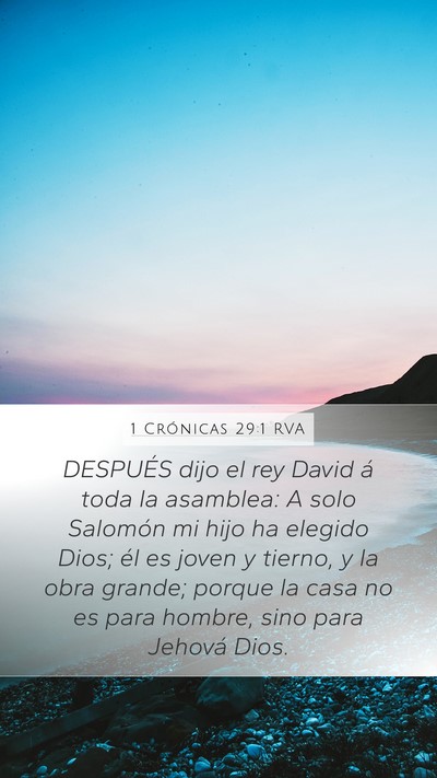 1 Crónicas 29:1 RVA Bible Verse Image