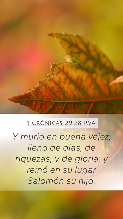 1 Crónicas 29:28 RVA Bible Verse Image