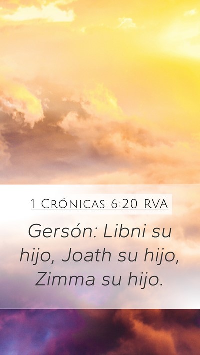 1 Crónicas 6:20 RVA Bible Verse Image