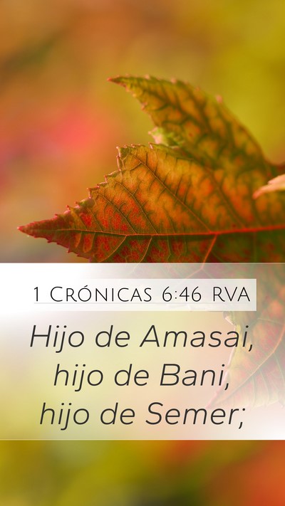 1 Crónicas 6:46 RVA Mobile Phone Wallpaper - Hijo de Amasai, hijo de Bani, hijo de - Mobile Bible Verse Wallpaper