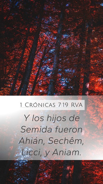 1 Crónicas 7:19 RVA Mobile Phone Wallpaper - Y los hijos de Semida fueron Ahián, Sechêm, - Mobile Bible Verse Wallpaper
