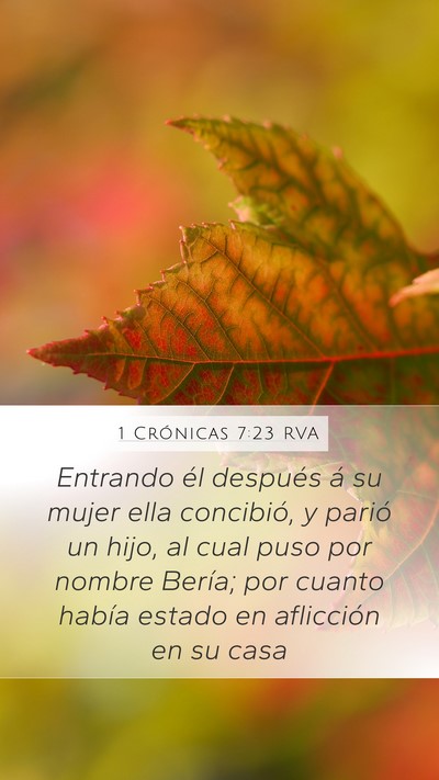 1 Crónicas 7:23 RVA Mobile Phone Wallpaper - Entrando él después á su mujer ella concibió, - Mobile Bible Verse Wallpaper