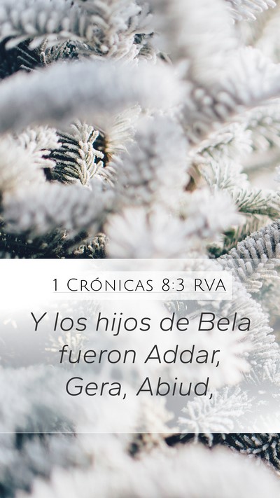 1 Crónicas 8:3 RVA Mobile Phone Wallpaper - Y los hijos de Bela fueron Addar, Gera, - Mobile Bible Verse Wallpaper
