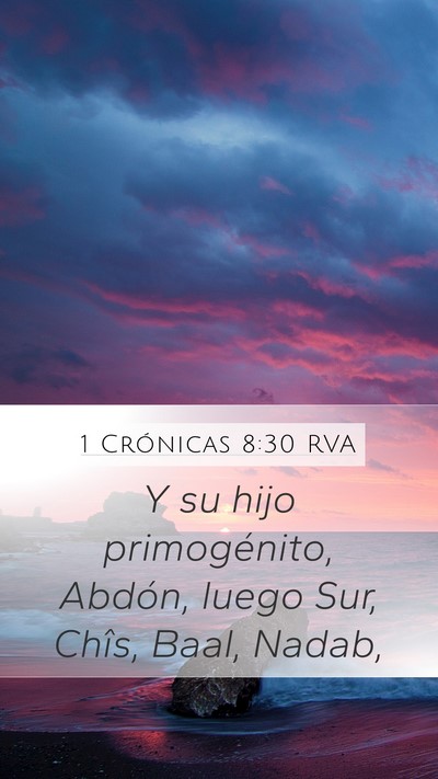 1 Crónicas 8:30 RVA Bible Verse Image