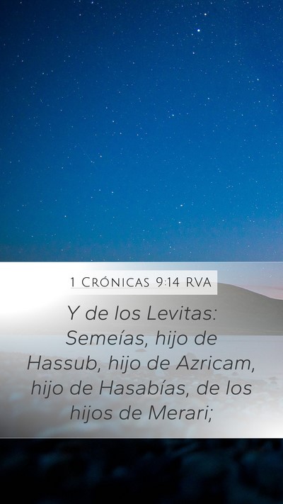 1 Crónicas 9:14 RVA Bible Verse Image
