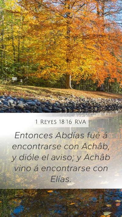 1 Reyes 18:16 RVA Mobile Phone Wallpaper - Entonces Abdías fué á encontrarse con Achâb, - Mobile Bible Verse Wallpaper