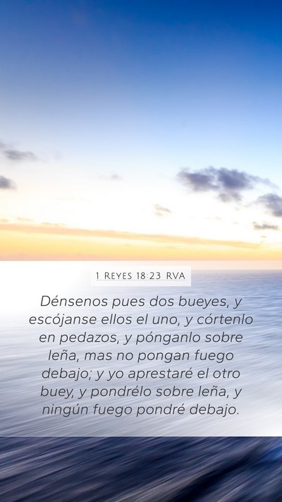 1 Reyes 18:23 RVA Mobile Phone Wallpaper - Dénsenos pues dos bueyes, y escójanse ellos el - Mobile Bible Verse Wallpaper