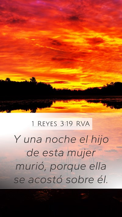 1 Reyes 3:19 RVA Mobile Phone Wallpaper - Y una noche el hijo de esta mujer murió, porque - Mobile Bible Verse Wallpaper