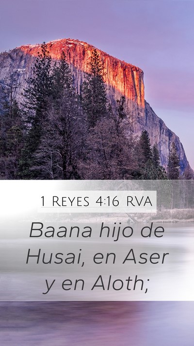 1 Reyes 4:16 RVA Mobile Phone Wallpaper - Baana hijo de Husai, en Aser y en - Mobile Bible Verse Wallpaper