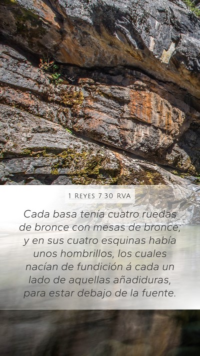 1 Reyes 7:30 RVA Mobile Phone Wallpaper - Cada basa tenía cuatro ruedas de bronce con - Mobile Bible Verse Wallpaper