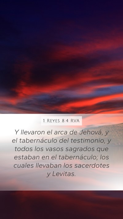 1 Reyes 8:4 RVA Mobile Phone Wallpaper - Y llevaron el arca de Jehová, y el tabernáculo - Mobile Bible Verse Wallpaper