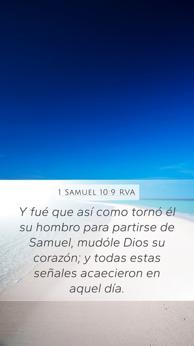 1 Samuel 10:9 RVA Mobile Phone Wallpaper - Y fué que así como tornó él su hombro para - Mobile Bible Verse Wallpaper