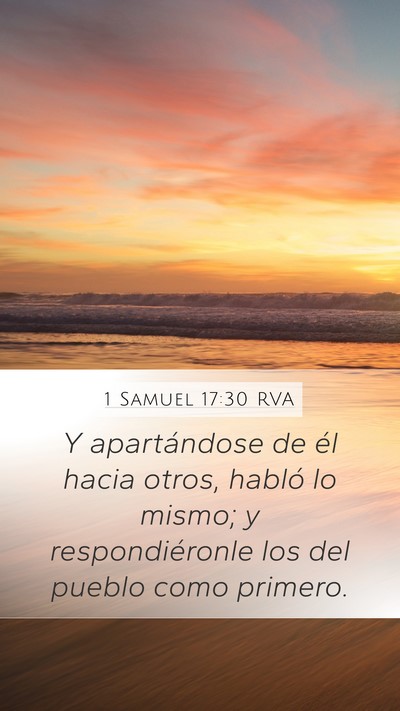1 Samuel 17:30 RVA Mobile Phone Wallpaper - Y apartándose de él hacia otros, habló lo - Mobile Bible Verse Wallpaper