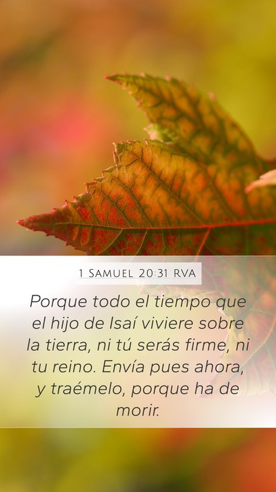 1 Samuel 20:31 RVA Bible Verse Image