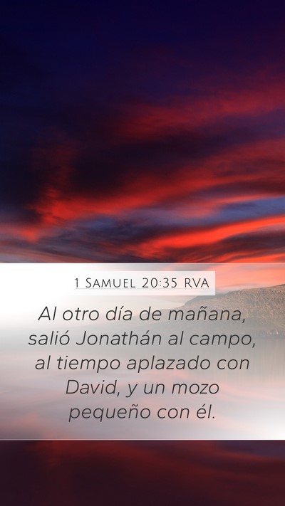 1 Samuel 20:35 RVA Mobile Phone Wallpaper - Al otro día de mañana, salió Jonathán al - Mobile Bible Verse Wallpaper