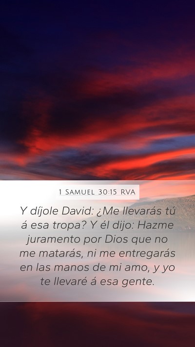 1 Samuel 30:15 RVA Bible Verse Image