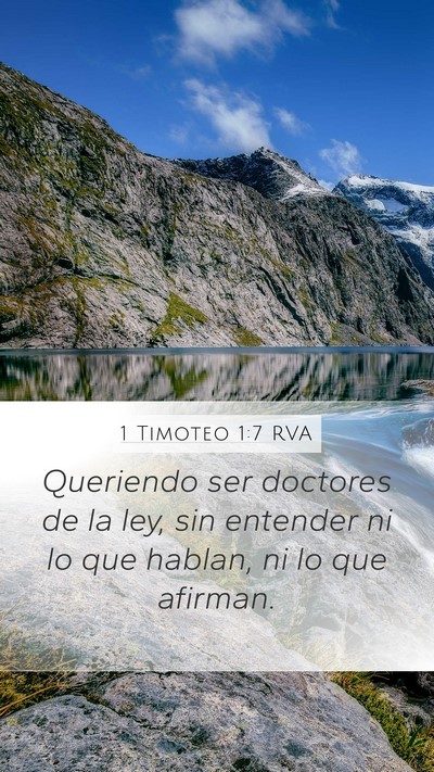 1 Timoteo 1:7 RVA Bible Verse Image