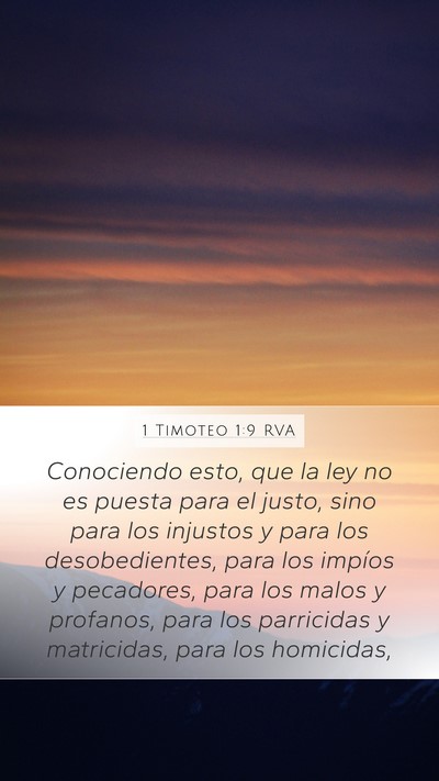 1 Timoteo 1:9 RVA Bible Verse Image