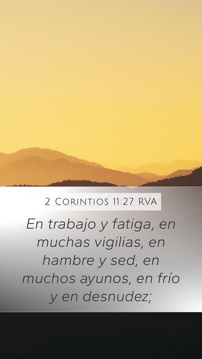 2 Corintios 11:27 RVA Bible Verse Image