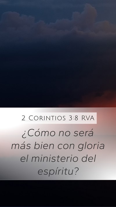 2 Corintios 3:8 RVA Bible Verse Image