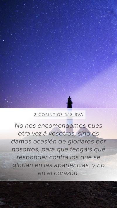 2 Corintios 5:12 RVA Bible Verse Image
