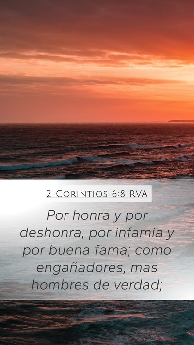 2 Corintios 6:8 RVA Bible Verse Image