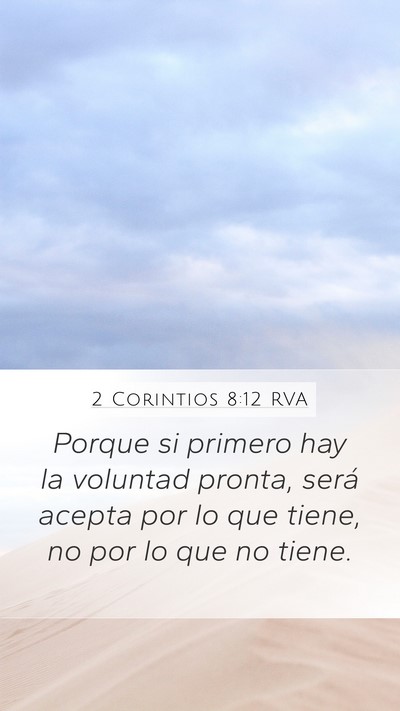 2 Corintios 8:12 RVA Bible Verse Image