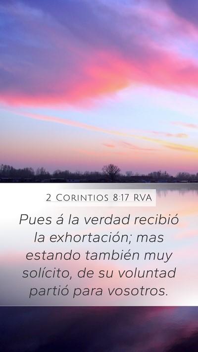 2 Corintios 8:17 RVA Bible Verse Image
