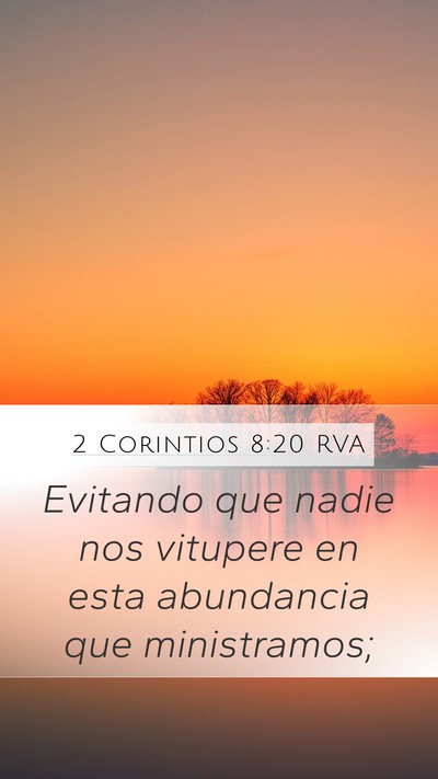 2 Corintios 8:20 RVA Bible Verse Image