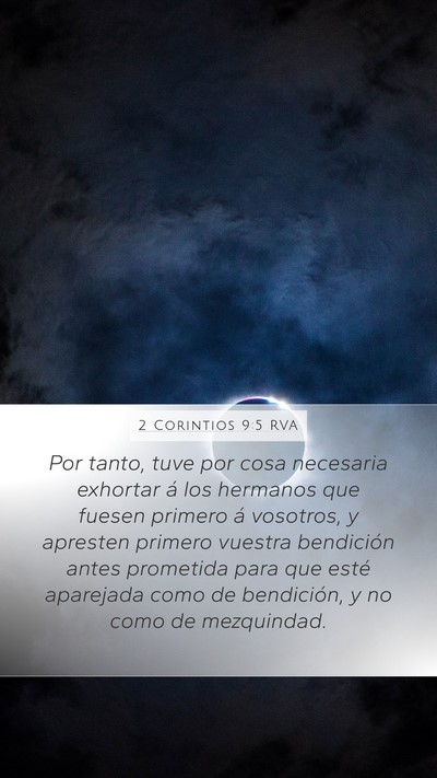 2 Corintios 9:5 RVA Bible Verse Image