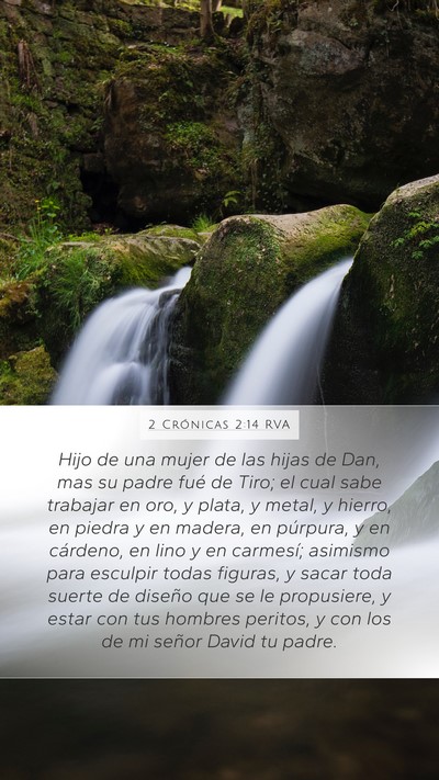 2 Crónicas 2:14 RVA Bible Verse Image