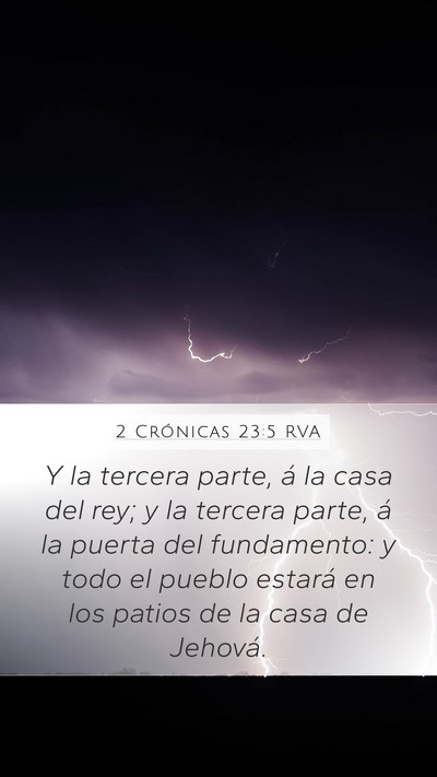 2 Crónicas 23:5 RVA Bible Verse Image