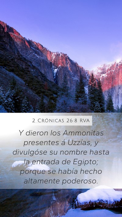2 Crónicas 26:8 RVA Bible Verse Image