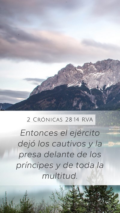 2 Crónicas 28:14 RVA Bible Verse Image