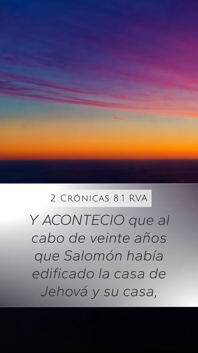 2 Crónicas 8:1 RVA Bible Verse Image