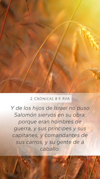 2 Crónicas 8:9 RVA Bible Verse Image