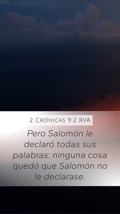 2 Crónicas 9:2 RVA Bible Verse Image