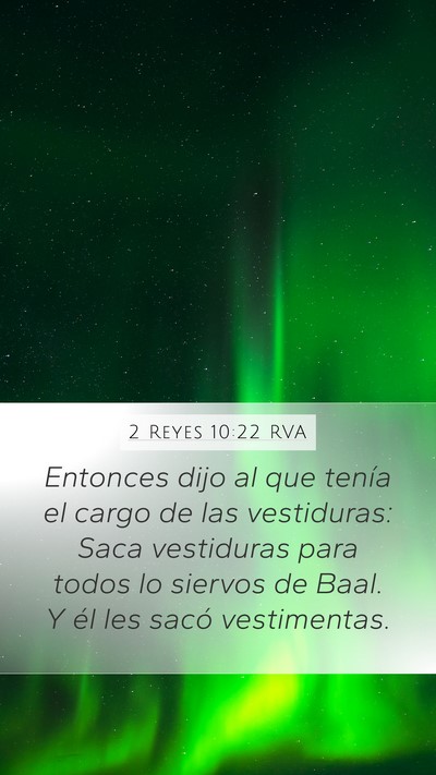 2 Reyes 10:22 RVA Bible Verse Image