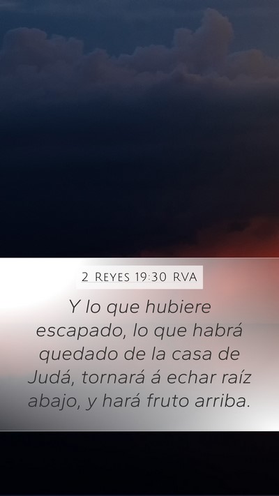 2 Reyes 19:30 RVA Bible Verse Image
