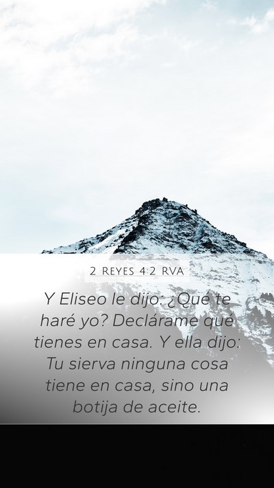 2 Reyes 4:2 RVA Bible Verse Image