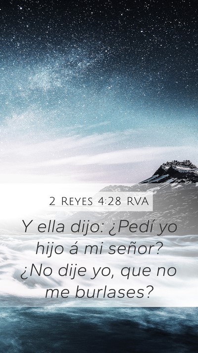 2 Reyes 4:28 RVA Bible Verse Image